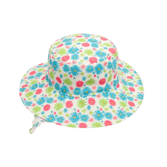 Baby & Toddler Hat | Size 0-18m | Adjustable | Neon Floral