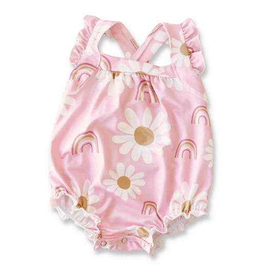 Baby & Toddler Bubble Romper | Sizes 3-6m up to 18-24m | Flowers & Rainbows