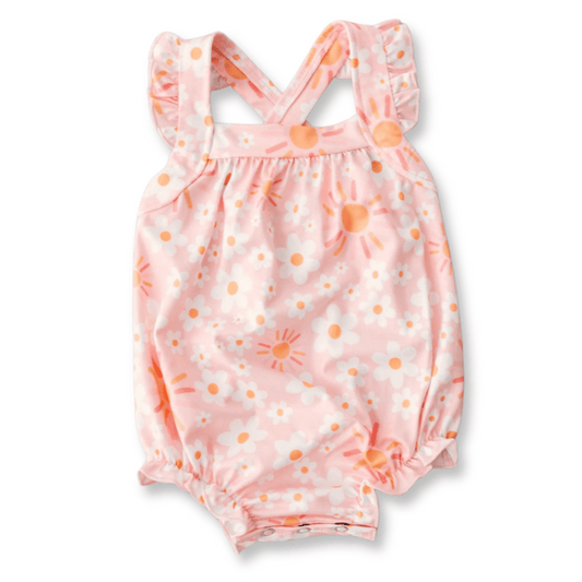 Baby & Toddler Bubble Romper | Sizes 3-6m up to 18-24m | Sunshine & Flowers