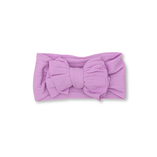 Baby Head Wrap | Medium Bow | Fits 0-12m+ | Lavender | hwb4