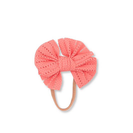 Baby & Toddler Headband | Nylon | Medium Bow | 0-24m | Watermelon | sbb