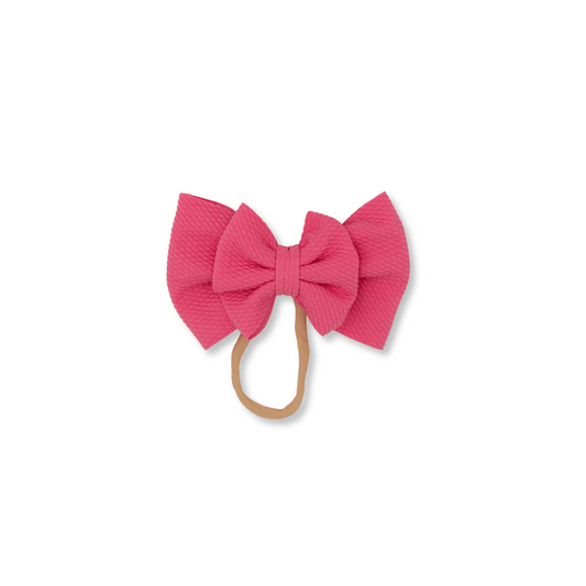 Baby Headband | Handmade | Large Double Bow | Size 0-18m | Hot Pink | dbb1