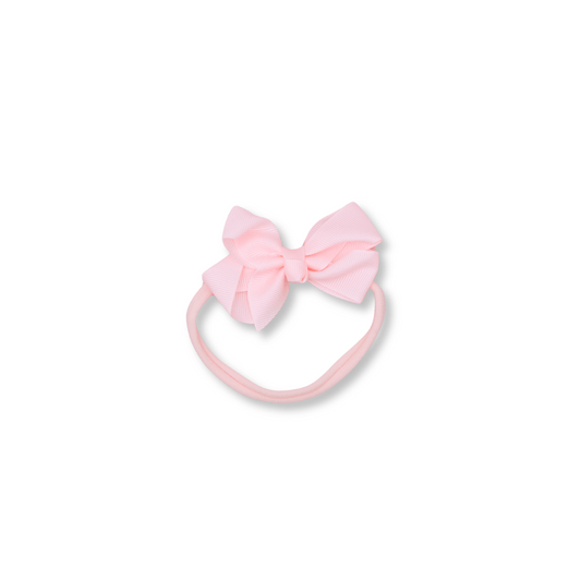 Baby & Toddler Headband | Nylon | Small Bow | Fits 0-24m | Light Pink | sbb