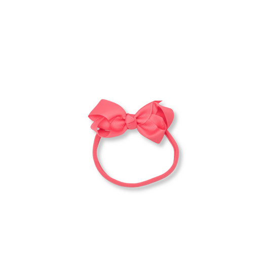 Baby & Toddler Headband | Nylon | Small Bow | Fits 0-24m | Watermelon | sbb