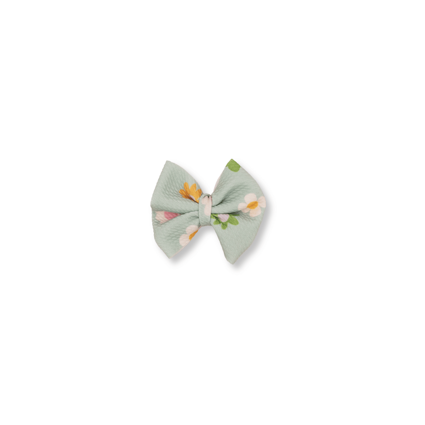 Baby & Toddler Bow | Clip in Hairbow | Handmade | Medium Bow | Seafoam Daisies | spsb