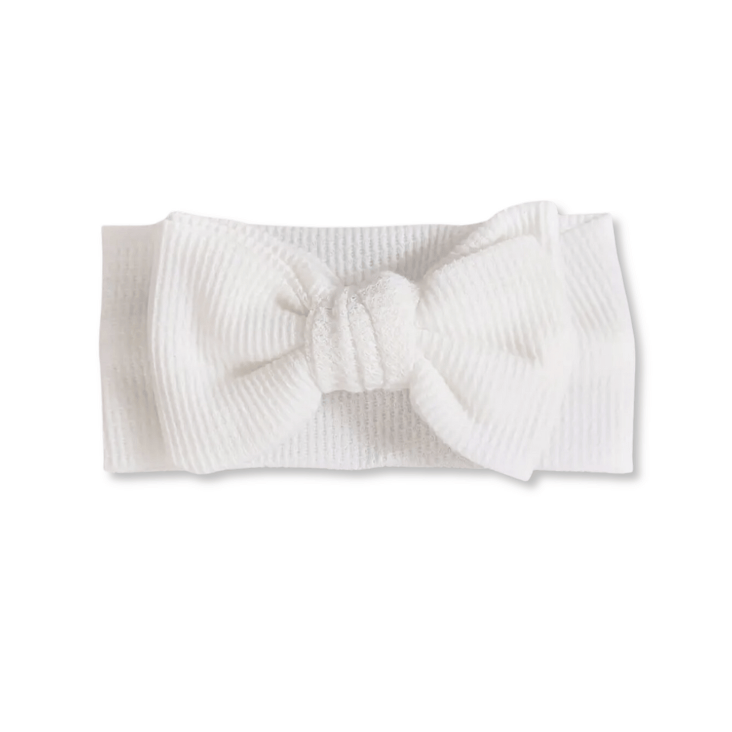 Baby Head Wrap | Large Bow | Cotton Knit | 3-12m+ | White | FINAL SALE