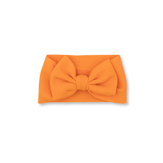Baby Head Wrap | Handmade Bow | Large Bow | Sizes 0-12m+ | Bright Orange | hwb2