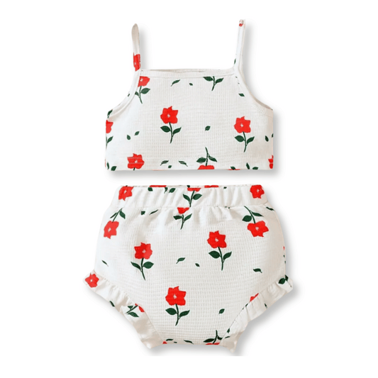 Baby & Toddler Set | Sizes 6-9m up to 3T | Red Flowers