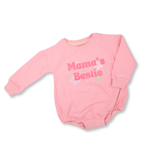 Baby & Toddler Romper | Organic Cotton | Sizes 3-24m | Mama's Bestie | Pink | FINAL SALE