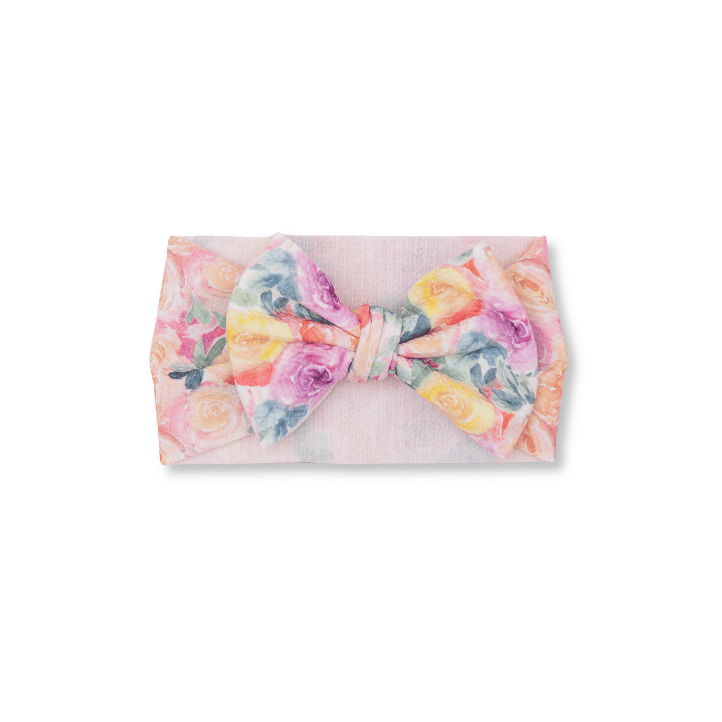 Baby Head Wrap | Handmade Bow | Large Bow | Sizes 0-12m+ | Watercolor Floral | FINAL SALE