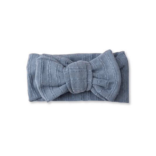 Baby Head Wrap | Oversized Knit Headband | Blue | FINAL SALE | hwb1