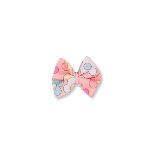Baby & Toddler Bow | Clip in Hairbow | Handmade | Medium Bow | Colorful Daisies | FINAL SALE