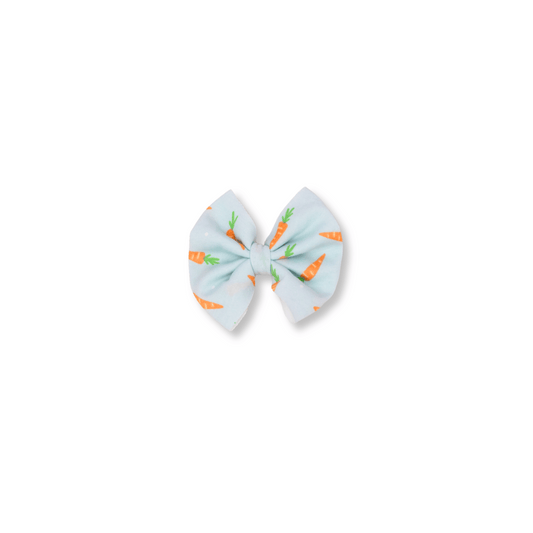 Baby & Toddler Bow | Clip in Hairbow | Handmade | Medium Bow | Bunny Carrots | FINAL SALE | lclip