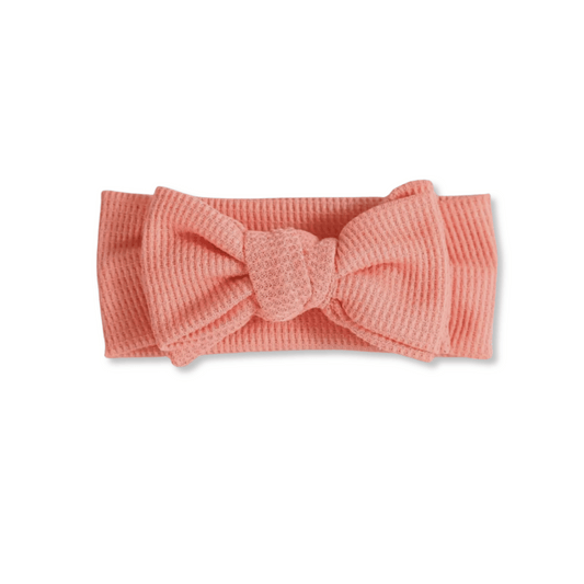 Baby Head Wrap | Large Bow | Cotton Knit | 3-12m+ | Watermelon | hwb3