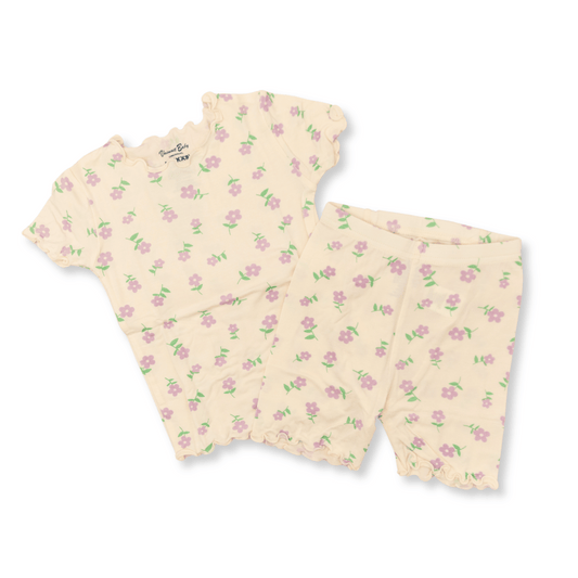 Baby & Toddler Pajamas | Short-sleeve & Shorts | Sizes 6m-2T | Ultra Soft | Ivory Floral
