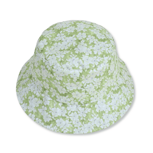 Baby Bucket Hat | Size 3-12m | Lime Green Floral