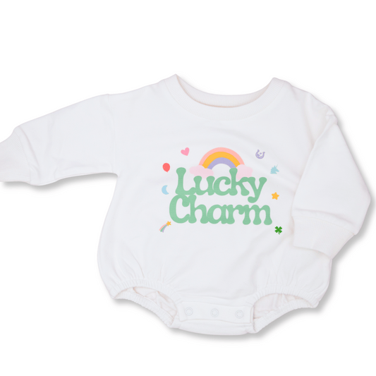 Baby & Toddler Romper | Organic Cotton | Sizes 0-24m | Lucky Charm | FINAL SALE