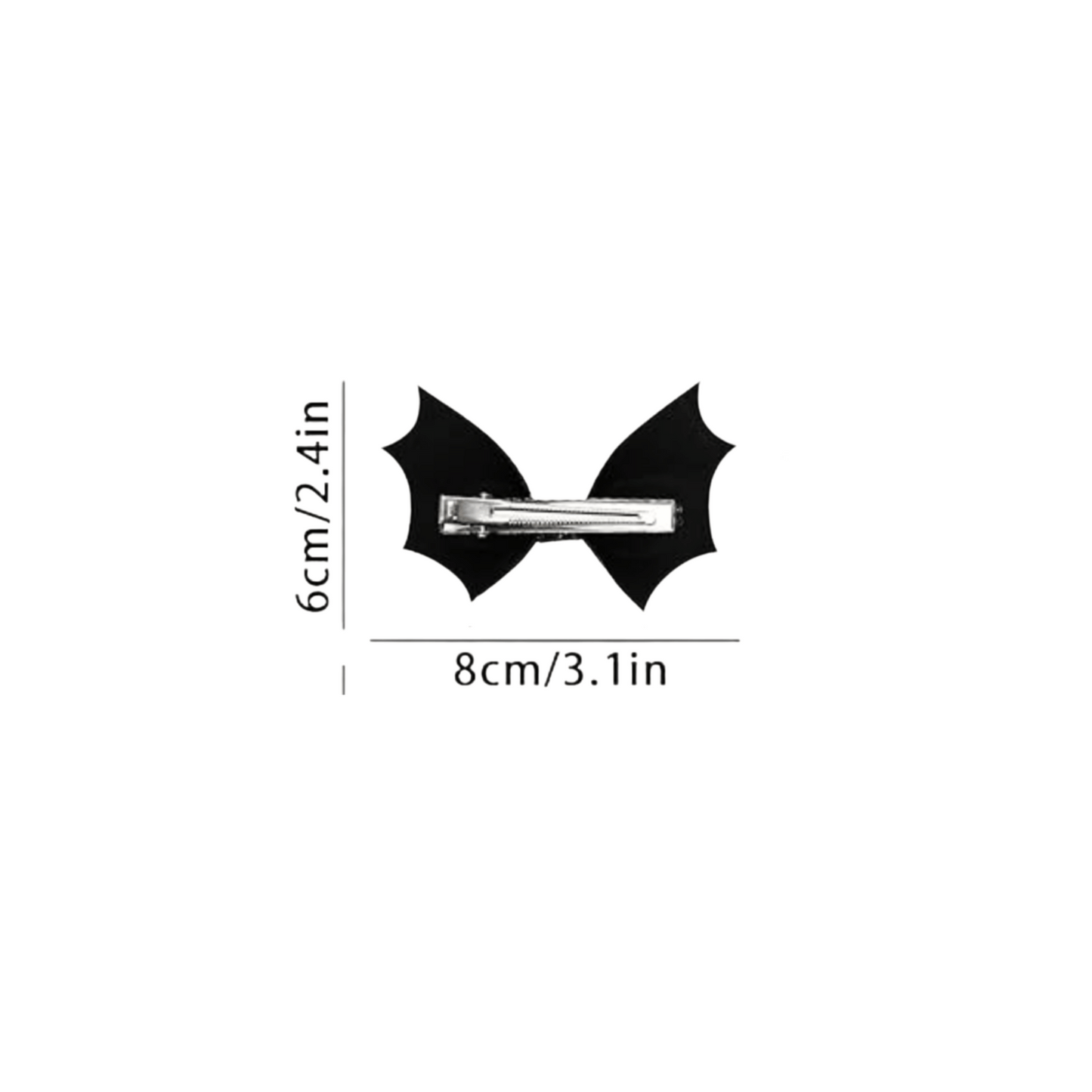 Halloween Bow | Clip in Hairbow | Small Bow | Sparkly Bat w/Leather