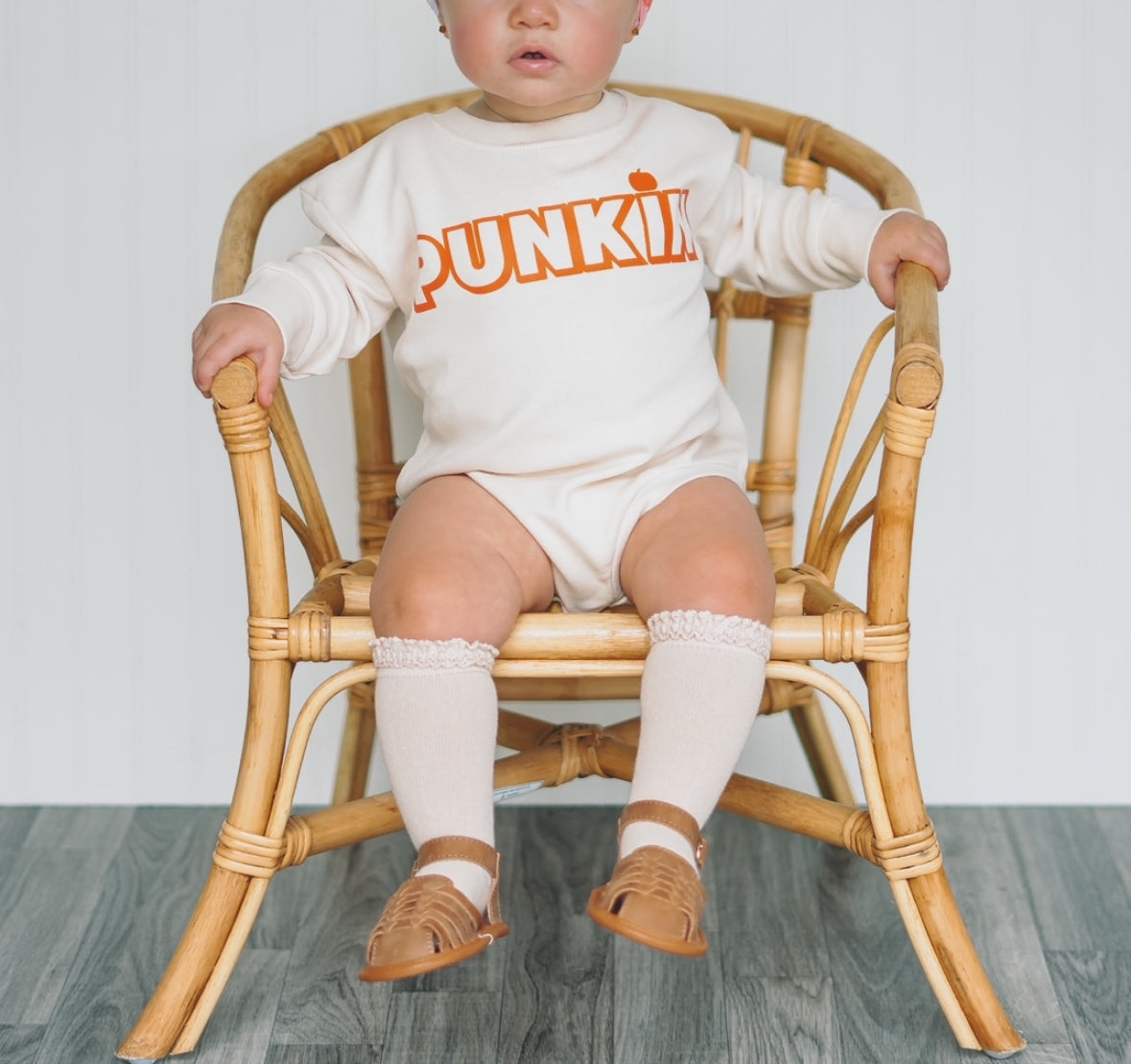 Baby & Toddler Romper | Girls & Boys | Unisex Fit | Long Sleeves | 100% Cotton | Sizes 0-3m up to 12-18m | Punkin | FINAL SALE