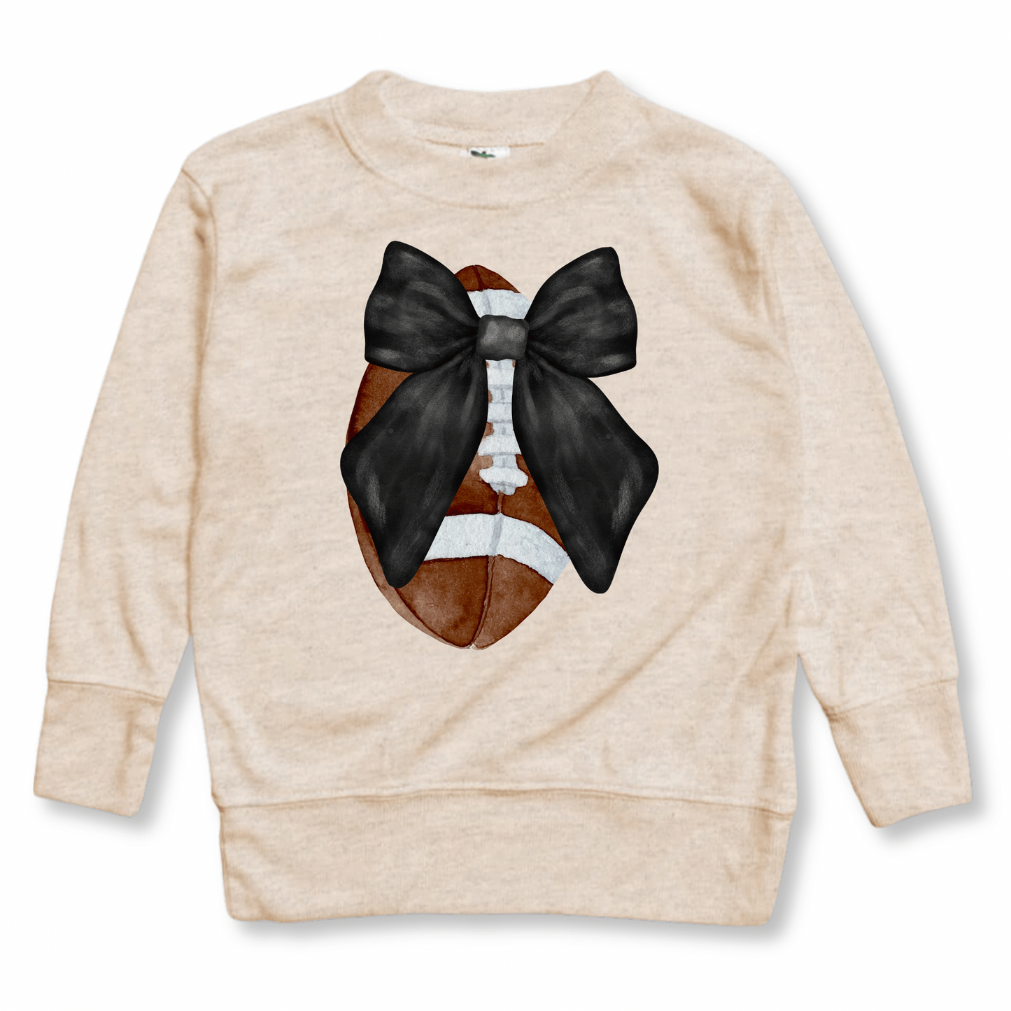 Toddler Long Sleeves Shirt | Ultra Soft | Sizes 2T to 5T | Team Colors | Football Bow | FINAL SALE