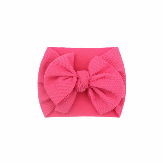 Baby Head Wrap | Hairbow | Large Bow | Hot Pink | hwb1