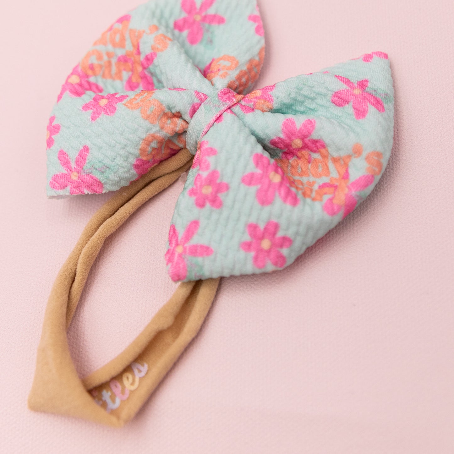 Baby & Toddler Headband | Handmade Bullet Bow | Nylon | Medium Bow | 0-24m | Daddy's Girl | FINAL SALE
