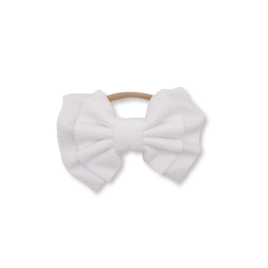 Baby Headband | Large Double Bow | White
