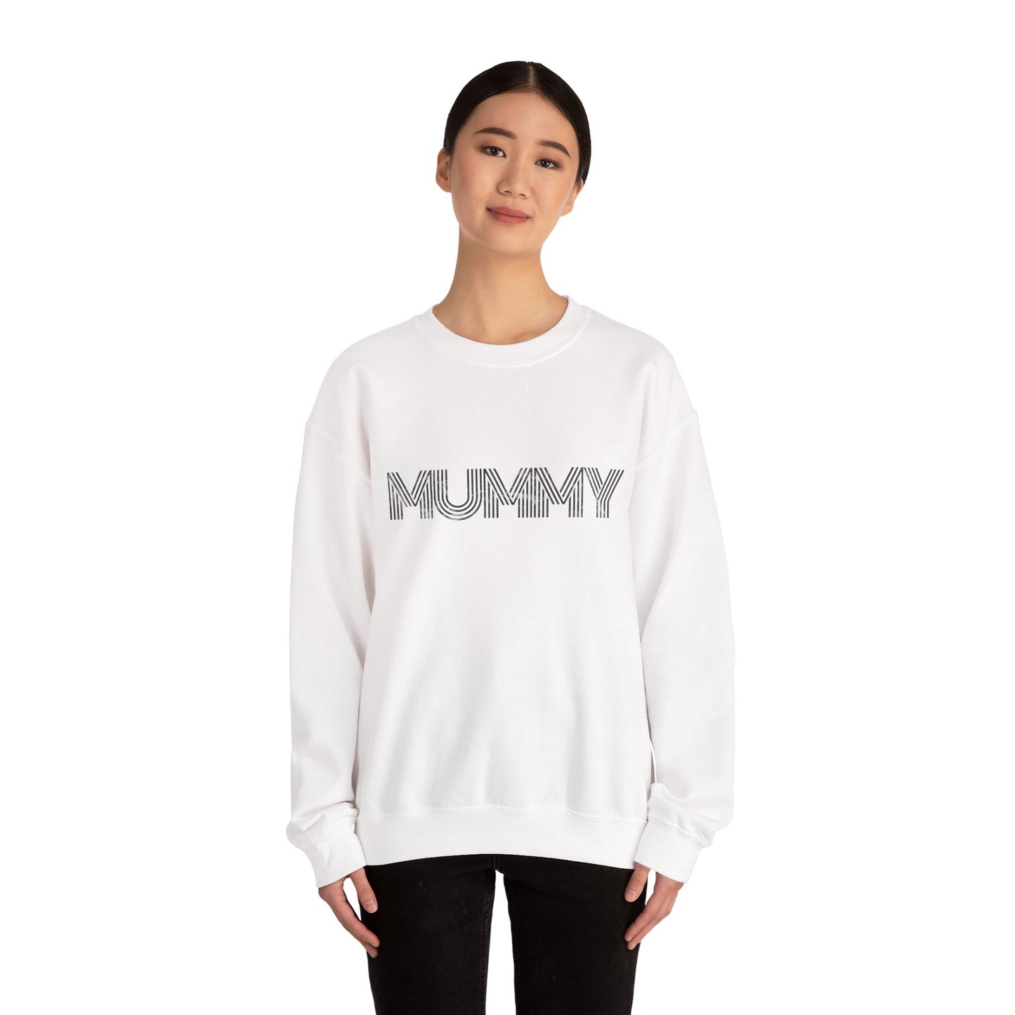 Hallowen Women's Unisex Heavy Blend™ Crewneck Sweatshirt | White, Ash, Pink | Mummy