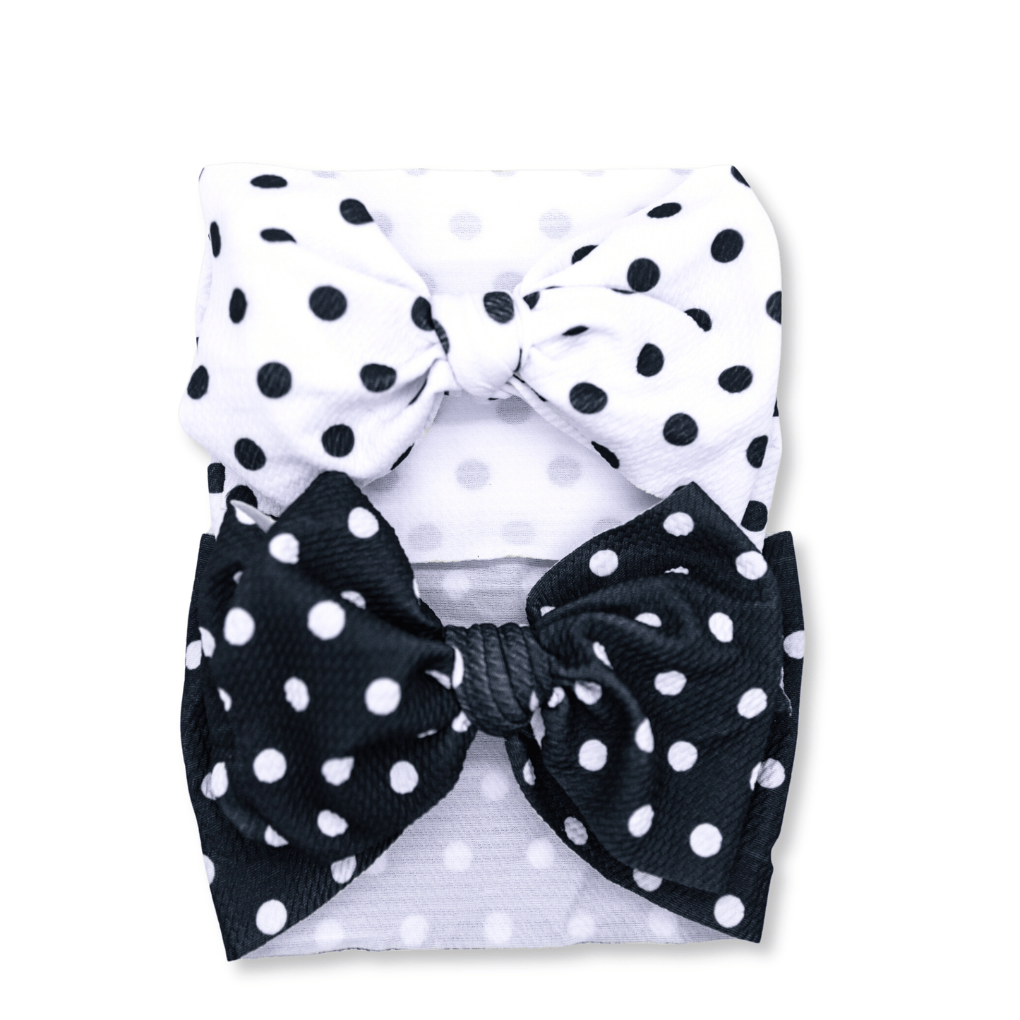 Baby Head Wrap | Oversized Polka Dot Bow Black & White | FINAL SALE