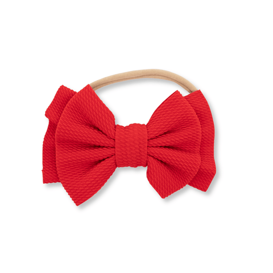Baby Headband | Large Double Bow | Red
