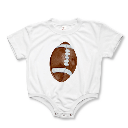 Baby & Toddler Romper | Boys & Girl's Unisex Fit | Short Sleeves | Sizes 0-3m to 12-18m | Football