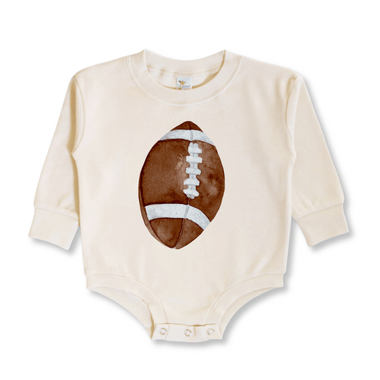 Baby & Toddler Romper | Boy's & Girl's Unisex Fit | Long Sleeves | 100% Cotton | Sizes 0-3m to 12-18m | Football