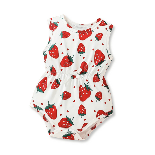 Baby & Toddler Romper | Sizes 3-6m up to 18-24m | Strawberries