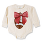 WHOLESALE | Baby & Toddler Bubble Romper | Long Sleeves | 100% Cotton | Sizes 0-3m up to 12-18m | Football Bow | Beige | Pack of 6