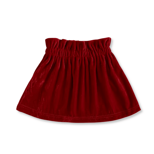 Baby & Toddler Skirt | Sizes 12-18m to 3T | Red Velour | FINAL SALE