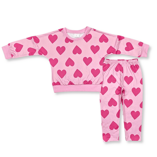 Baby & Toddler Two-Piece Set | 3-6m to 6/7T | Valentine Hearts | FINAL SALE