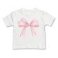 Toddler T-shirt | 100% Cotton | Short Sleeves | Sizes 2T to 5/6T | Pink Striped Bow | FINAL SALE