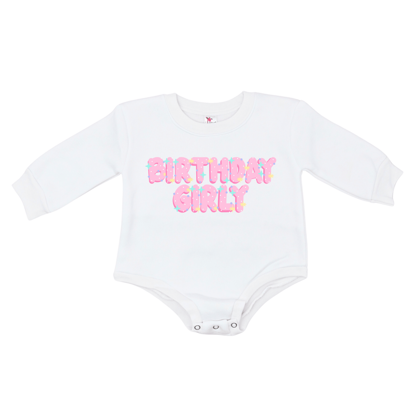Baby Bubble Romper | 0-3m to 12-18m | Fleece | Pink or Purple | Birthday Girly | FINAL SALE