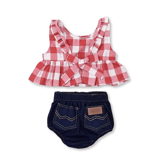 Baby & Toddler Two Piece Set | Sizes 6-9m up to 2/3T | Red Gingham