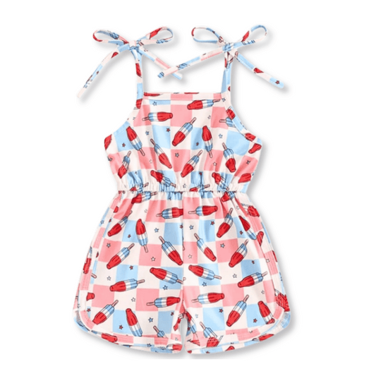 Baby & Toddler One-Piece Shorts Set | Runs Big-Size Down | Bomb Pops | FINAL SALE