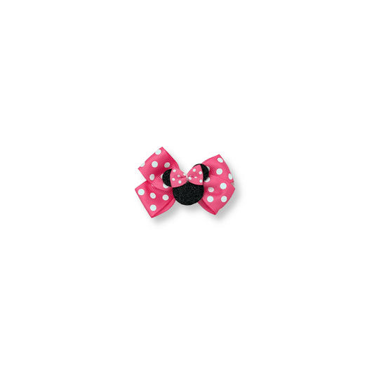Baby & Toddler Bow | Clip in Hairbow | Small Bow | Minnie Pink Polka Dots | FINAL SALE