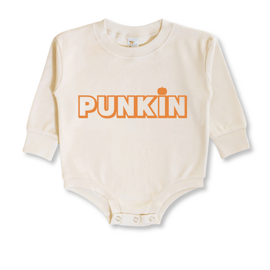 Baby & Toddler Romper | Girls & Boys | Unisex Fit | Long Sleeves | 100% Cotton | Sizes 0-3m up to 12-18m | Punkin | FINAL SALE