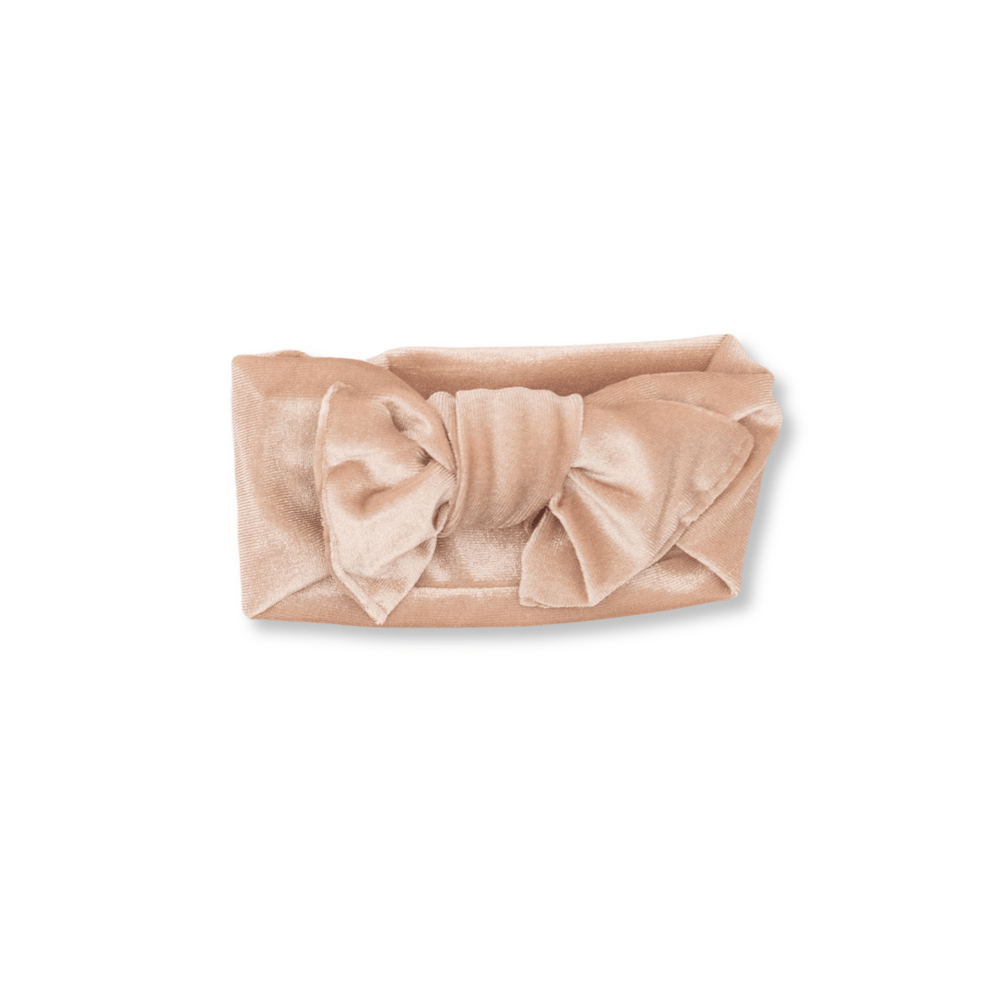 Baby Tied Head Wrap | Handmade Bow | Large Bow | Sizes 0-12m+ | Luxe Velvet | Toasted Beige | FINAL SALE
