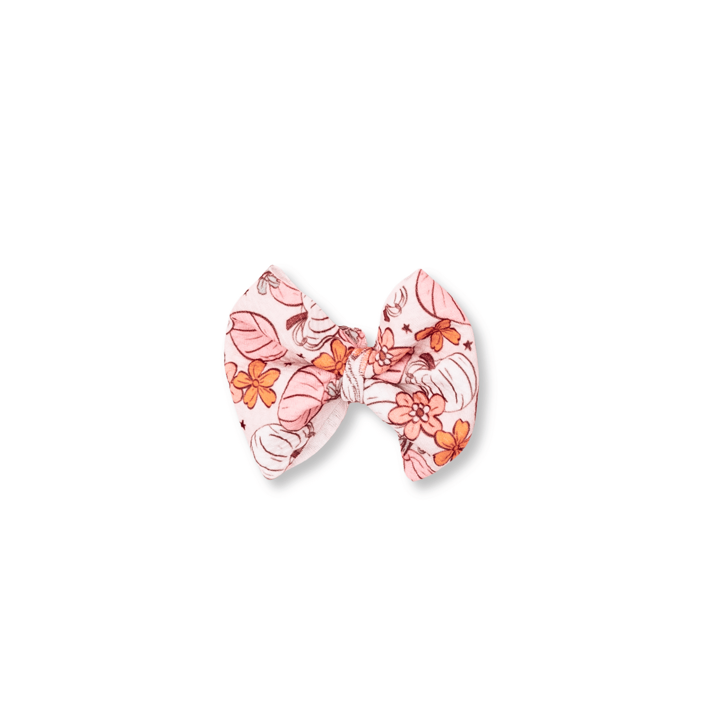 Baby & Toddler Bow | Clip in Hairbow | Handmade Bullet Bow | Medium Bow | Pastel Pumpkins |  | FINAL SALE