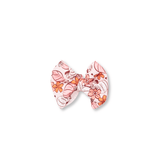 Baby & Toddler Bow | Clip in Hairbow | Handmade Bullet Bow | Medium Bow | Pastel Pumpkins |  | FINAL SALE