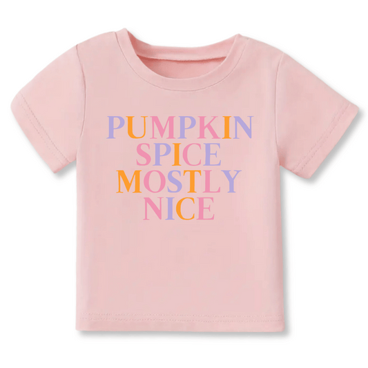 DOORBUSTER! Pumpkin Halloween Tee | Short Sleeves | Pumpkin Spice Mostly Nice | FINAL SALE