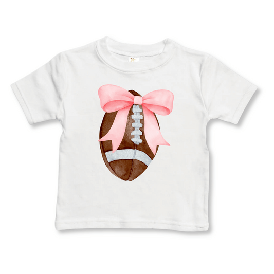 Toddler T-shirt | Sizes 2T to 5/6T | Football Bow | FINAL SALE