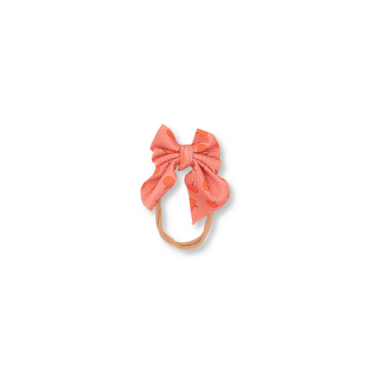 Sailor Bow Headband | Handmade Bullet Bow | Nylon | Small Bow | 0-24m | Pumpkins | sbb | FINAL SALE