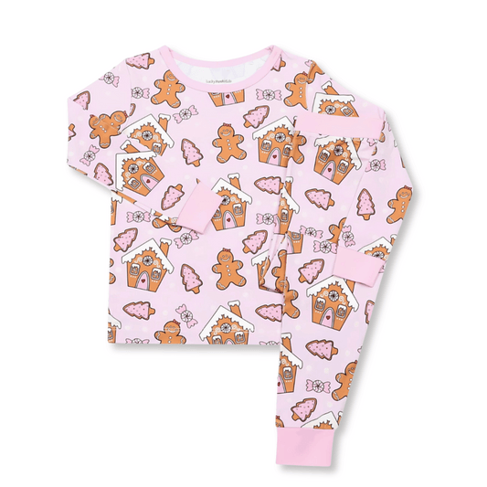 Toddler Bamboo Pajamas Two-piece | Christmas | Sizes 2T to 5T | Gingerbread Girlies | FINAL SALE