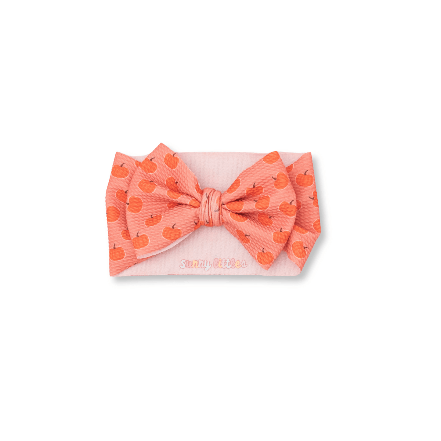 Baby Head Wrap | Handmade Bow | Large Bow | Sizes 0-12m+ | Bullet Polyester | Pumpkins | hwb3 | FINAL SALE